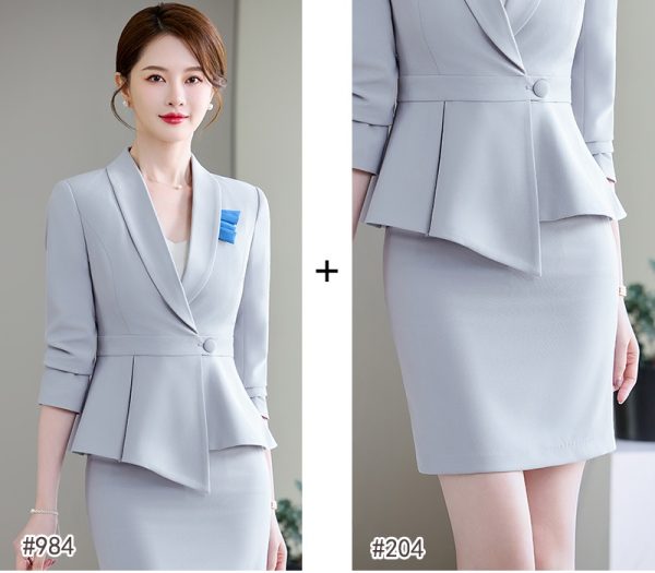 Temperament overalls coat profession skirt a set
